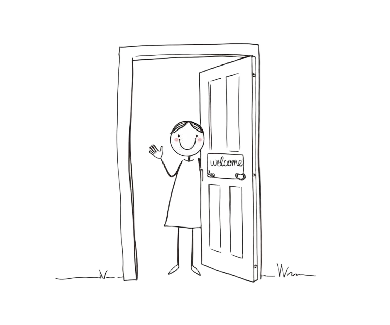 Hand-drawn welcome illustration